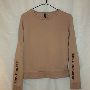 Tan “Exhale the past, Inhale the future” Sweatshirt from H&M in Small